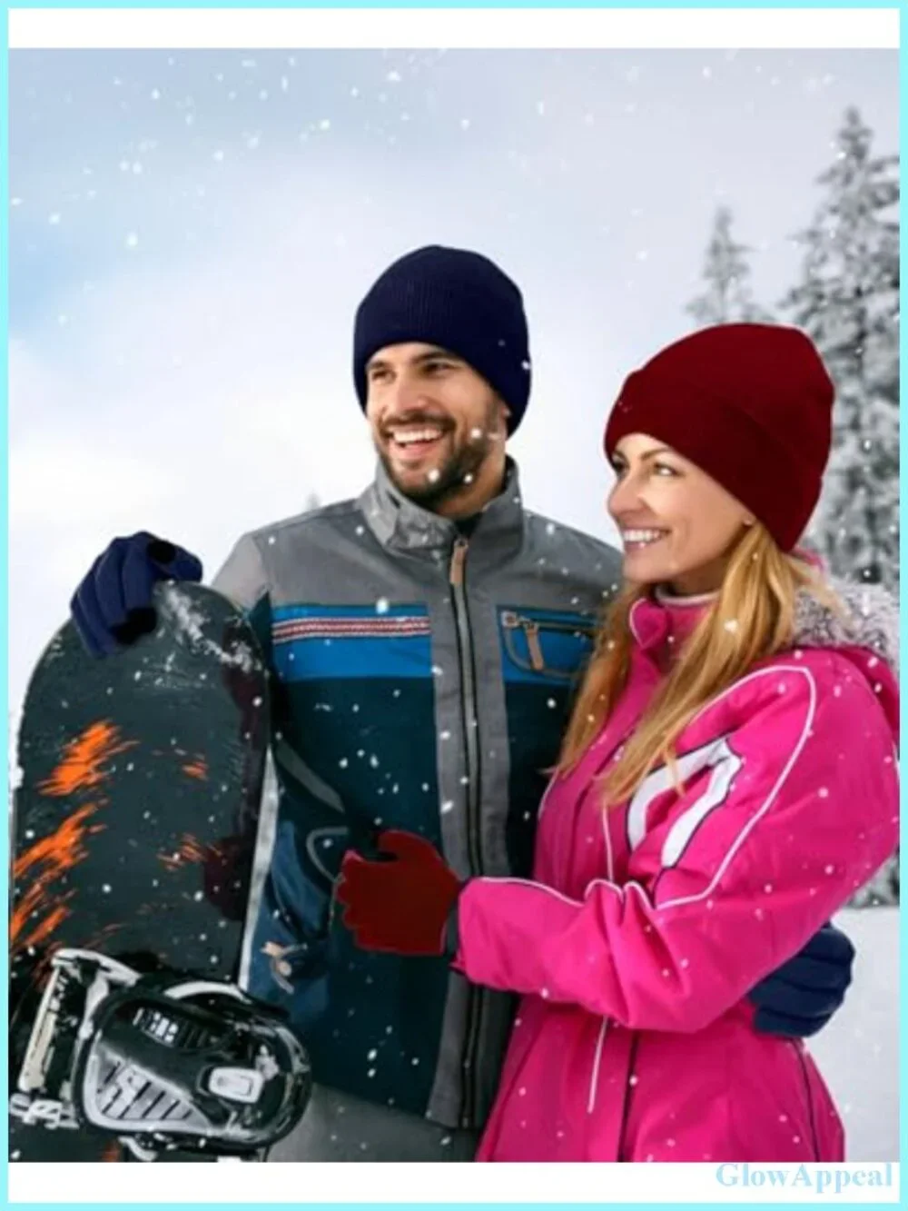 Knit Hat and Gloves Set with Touchscreen Non Slip Winter Beanie
